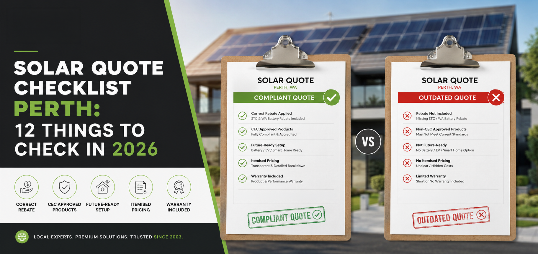 Solar Quote Checklist Perth: 12 Things to Check in 2026